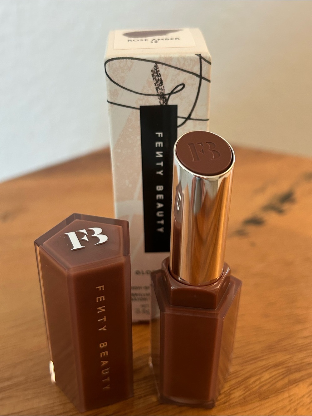 NIB★Fenty Beauty Gloss Bomb Stix High-Shine Gloss Stick in Rose Amber